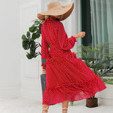 Clara - Sophisticated Polka Dot Midi Dress